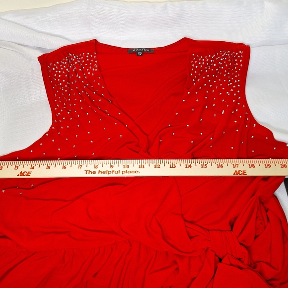 NWT Marina brand " The Jump into Something Red" plus-size jumpsuit size 2X. - Picture 3 of 7